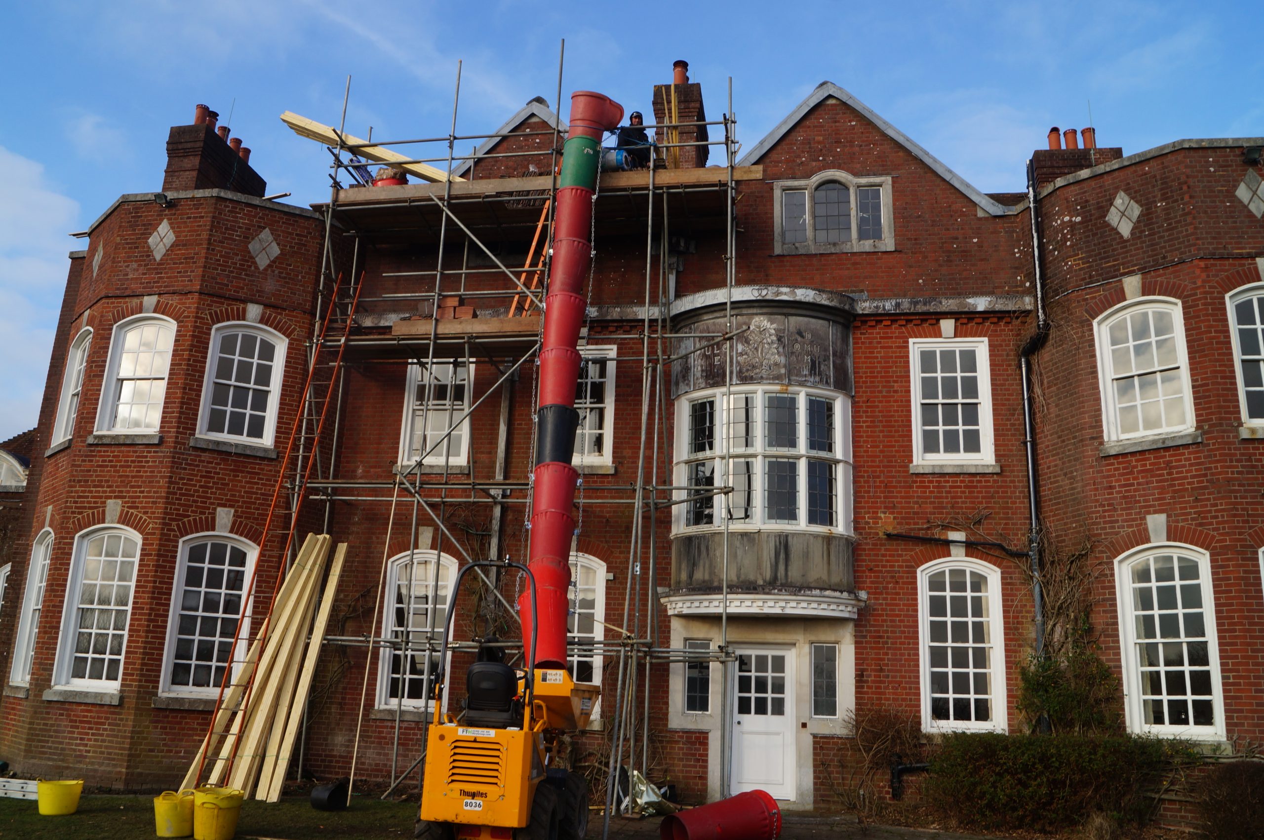 Image of roof repairs on heritage property, Surrey.