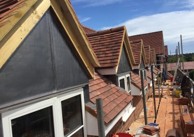 Image of new roof installation on new-build properties, Surrey.