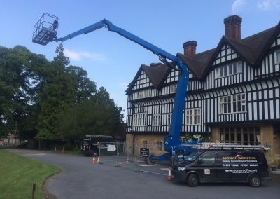 Roof repairs carried out on heritage property with elevated platform