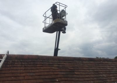 Image of Moran Roofing team on Mobile Elevated Work Platform