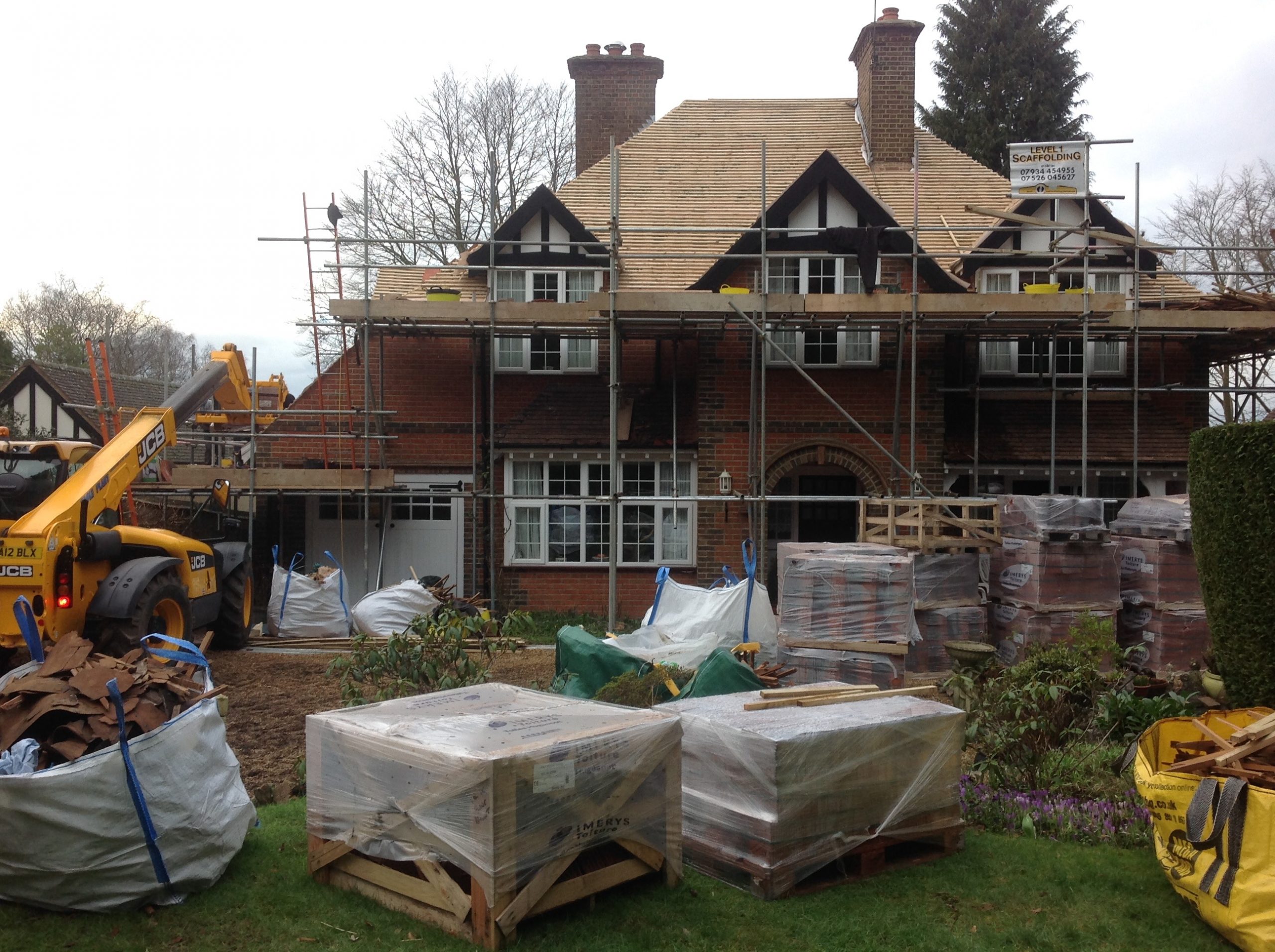 Re-roof picture, house in Surrey.