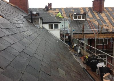 Slate tile re-roof project, Farnham.
