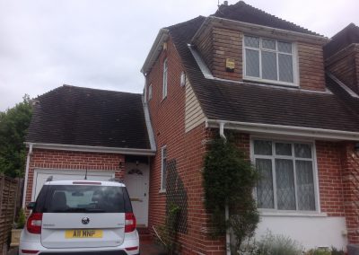 Completed project image of roof repairs and new flashing, Farnham.