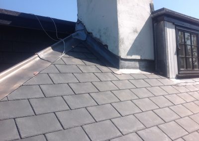 Moran Roofing image of slate re-roof and new lead flashing, Farnham, Surrey