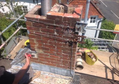 Image of chimney rebuild, Puttenham, Surrey